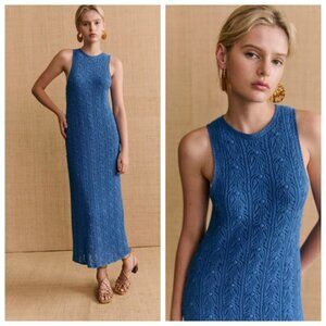 NWOT$215 Sezane WILMA Tank DRESS  Twilight Blue - Sz L